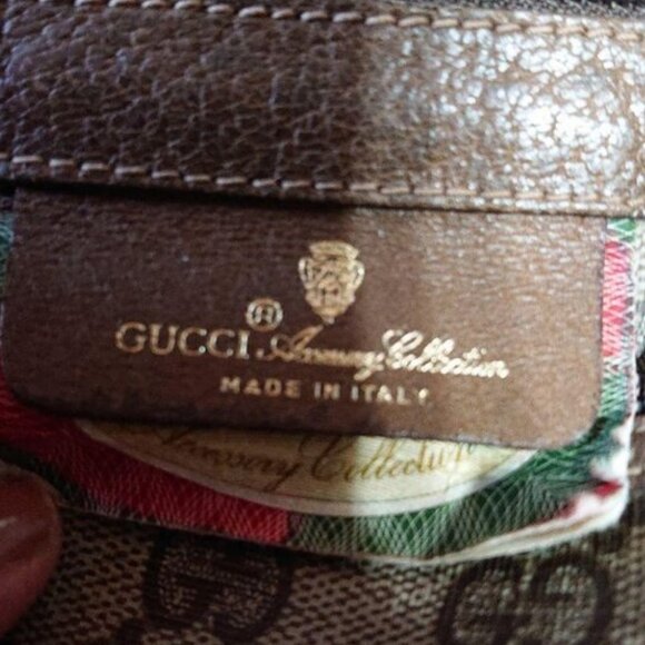 Authentic Gucci GG XL Travel Bag Sherry Supreme Ophidia Canvas Tote Bag Shoulder - Picture 9 of 13